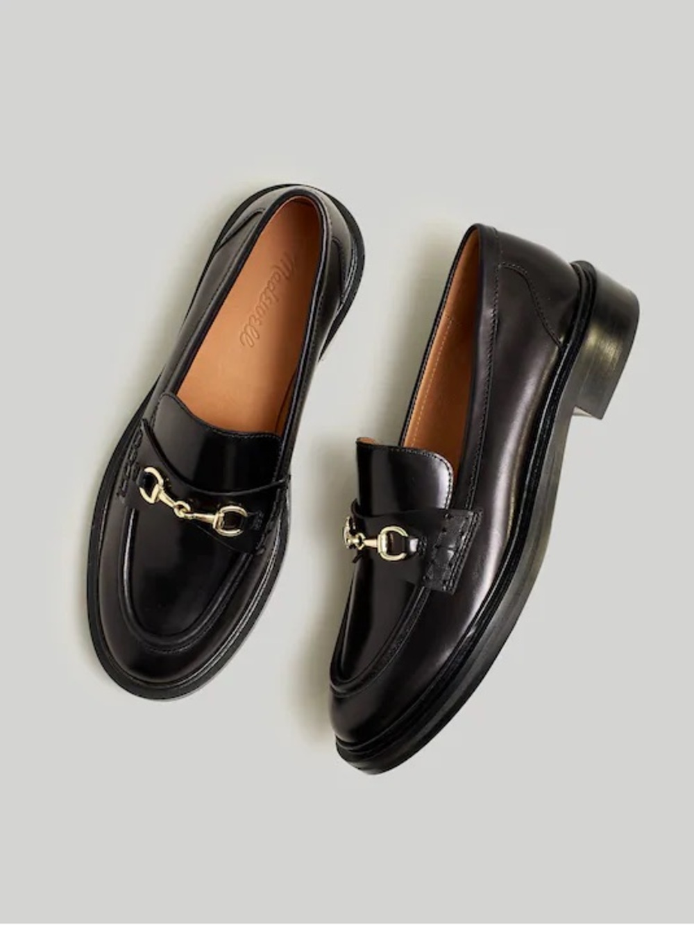 Madewell Black Leather Horsebit Loafers
